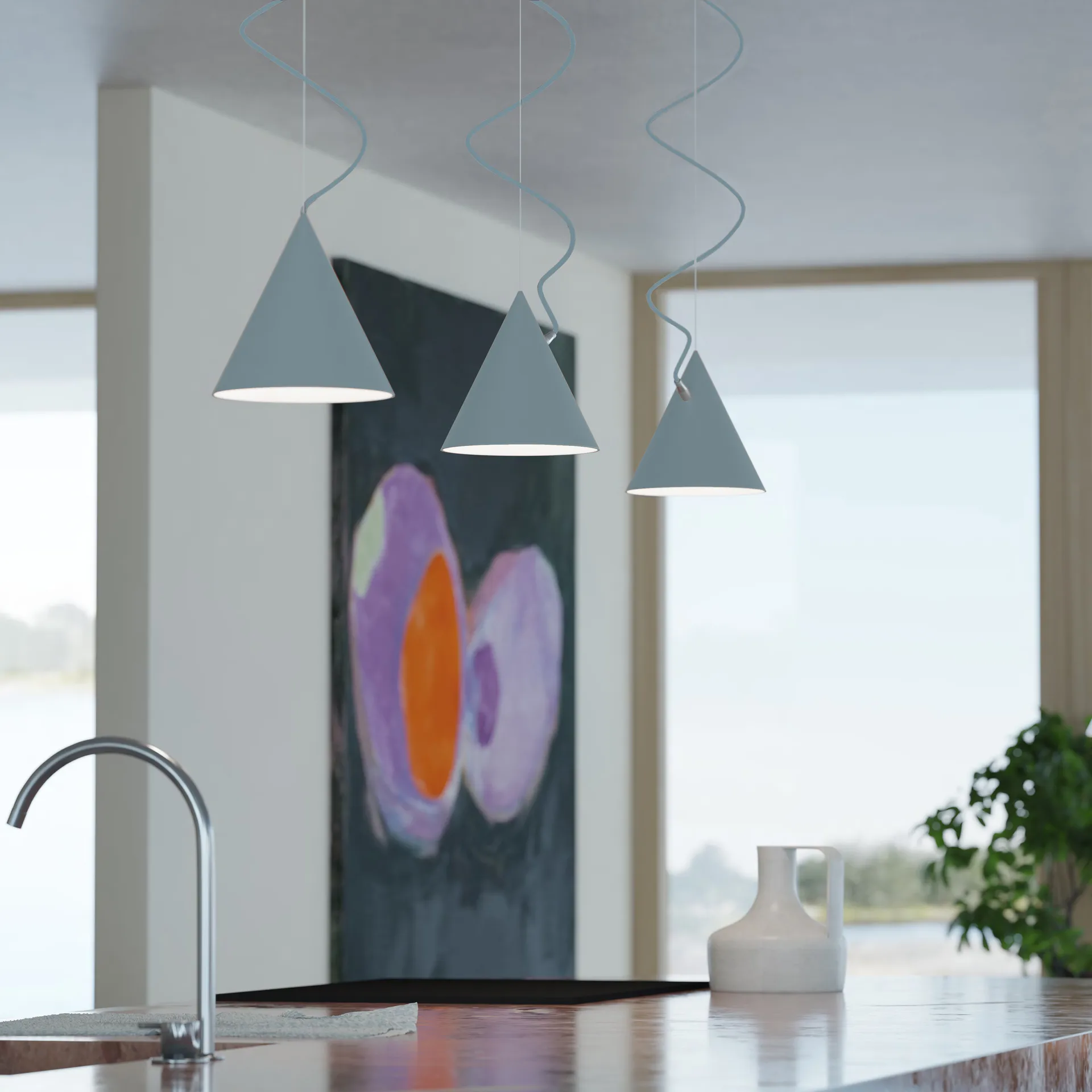 Castor 吊灯 20 cm, 淡蓝色-浅蓝-银色 Noon