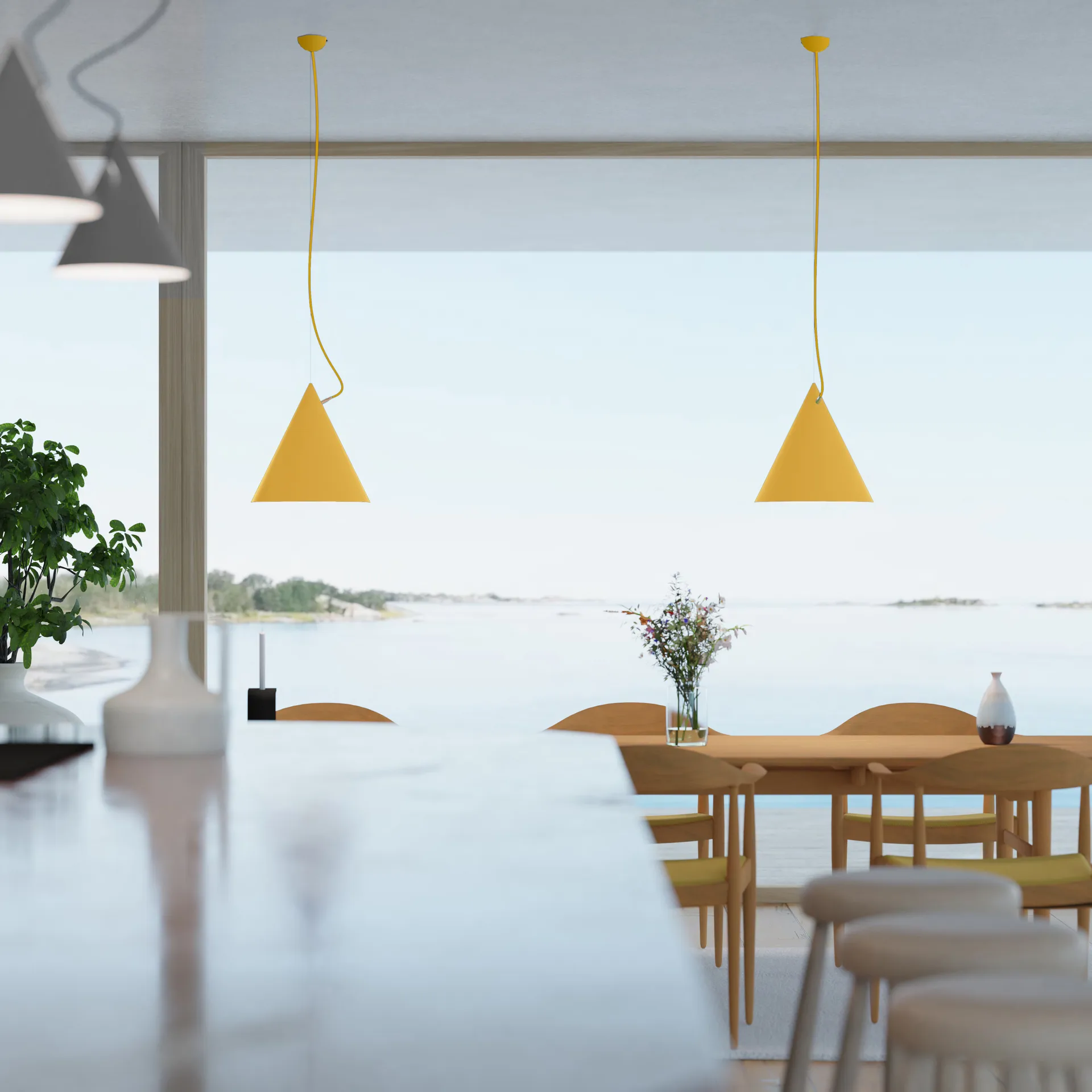 Castor 吊灯 40 cm, 金黄色-硫黄色-黄铜 Noon