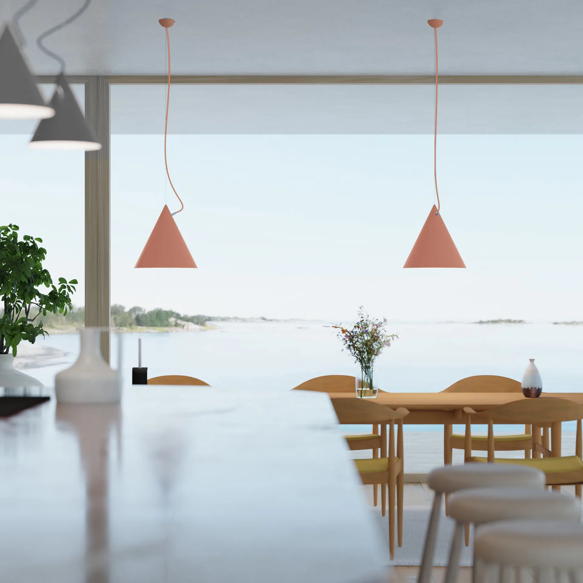 Castor 吊灯 40 cm, Apricot-apricot-银色 Noon