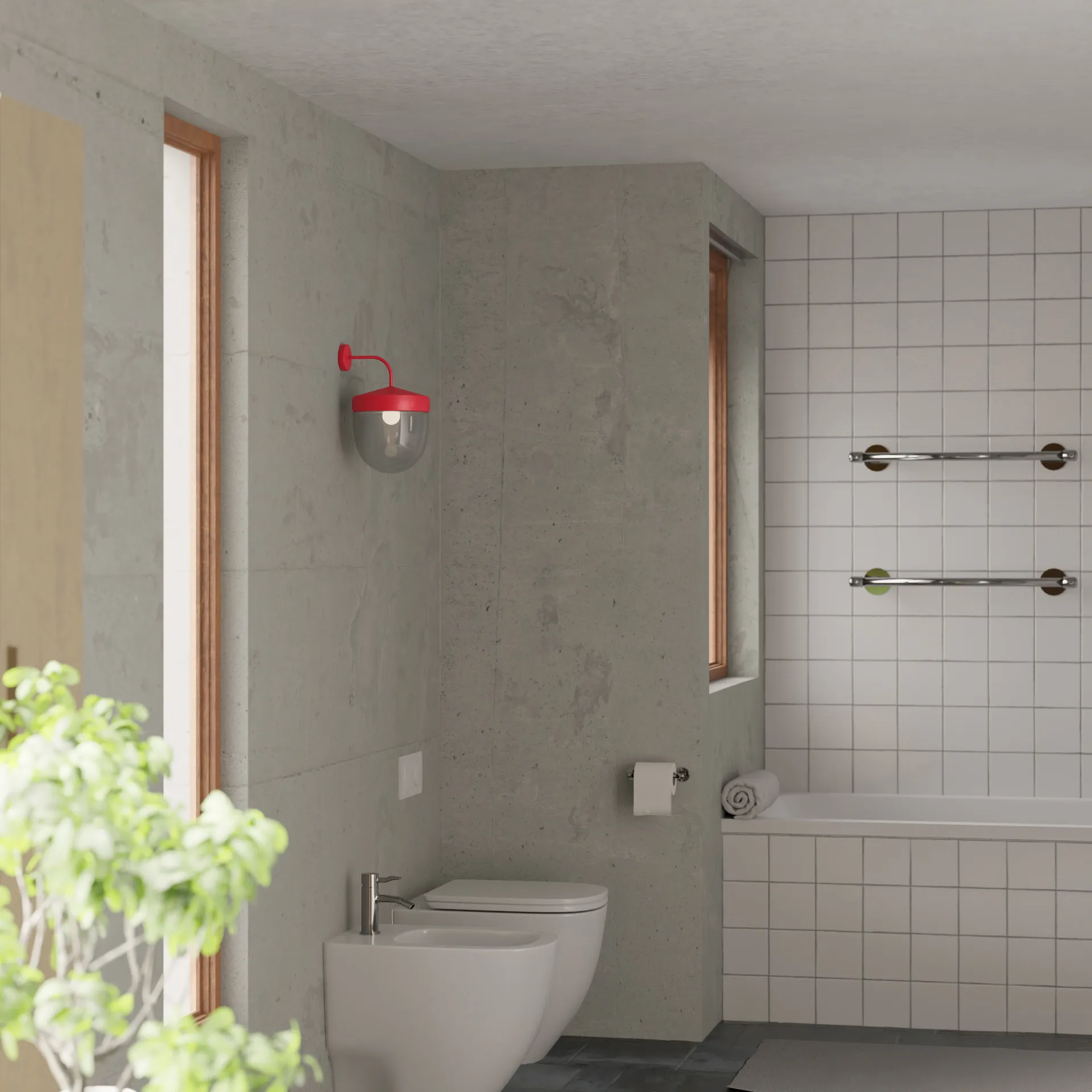 Pan 壁灯 clear 30 cm, 红色 Noon