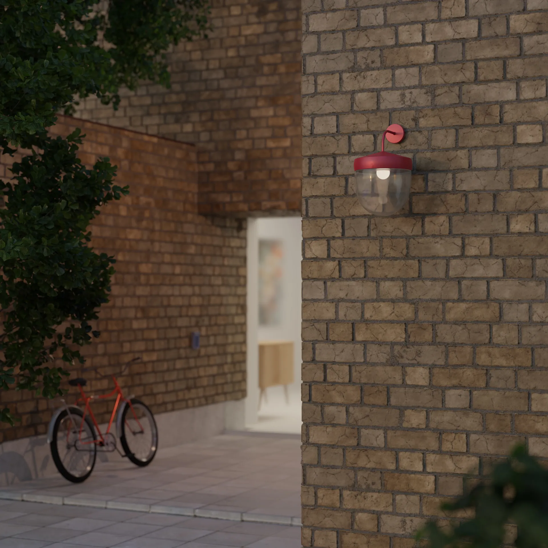 Pan 壁灯 clear 30 cm, 红色 Noon