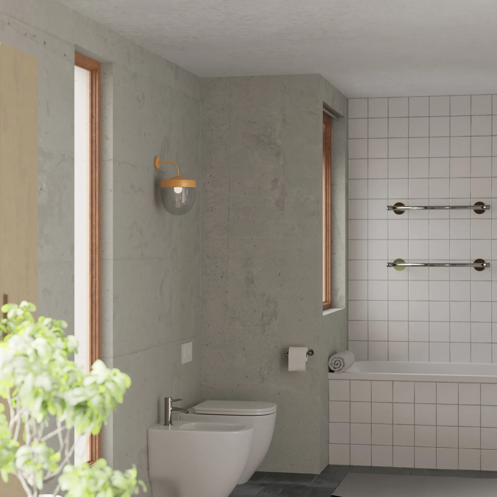 Pan 壁灯 clear 30 cm, 褐色 Noon