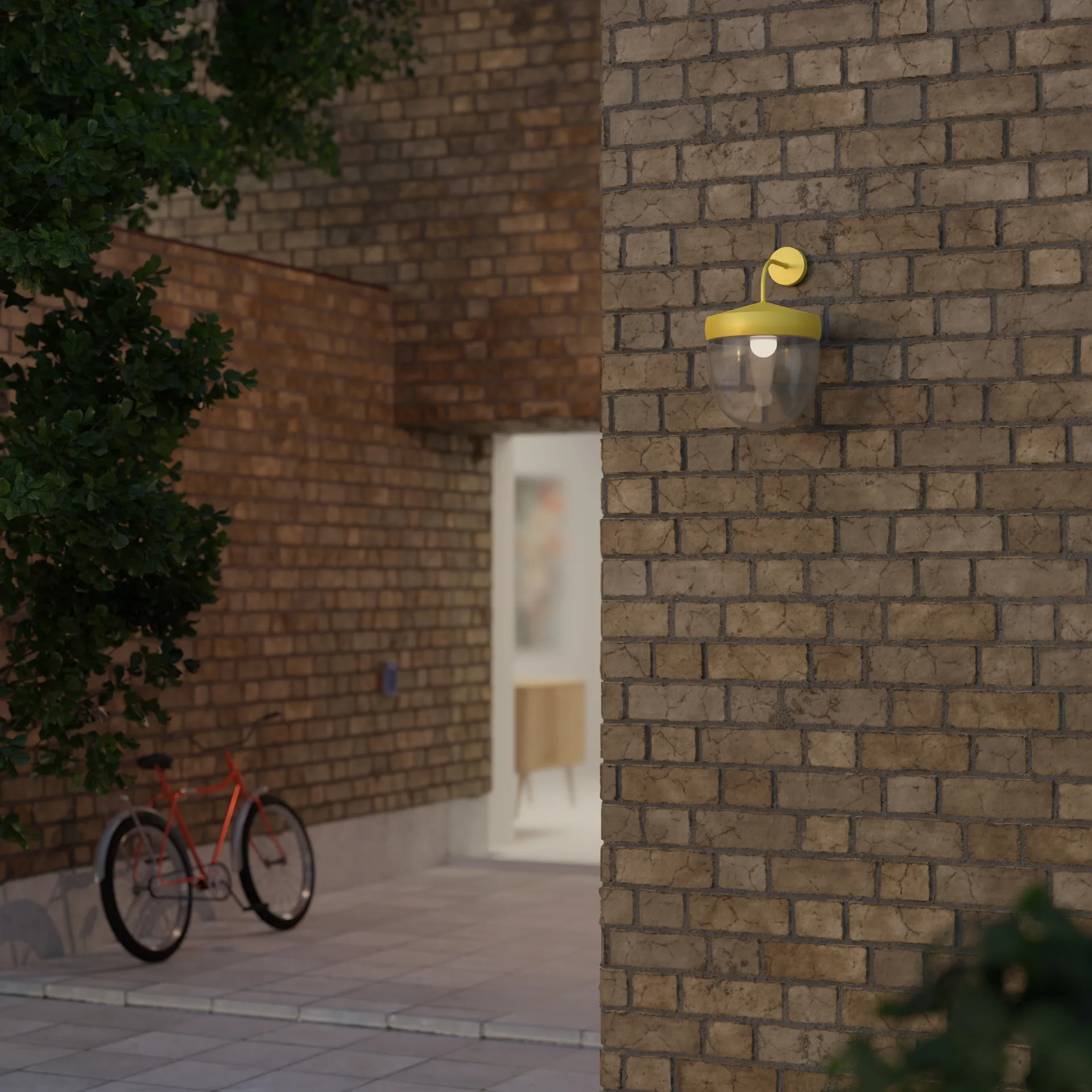 Pan 壁灯 clear 30 cm, 黄色 Noon