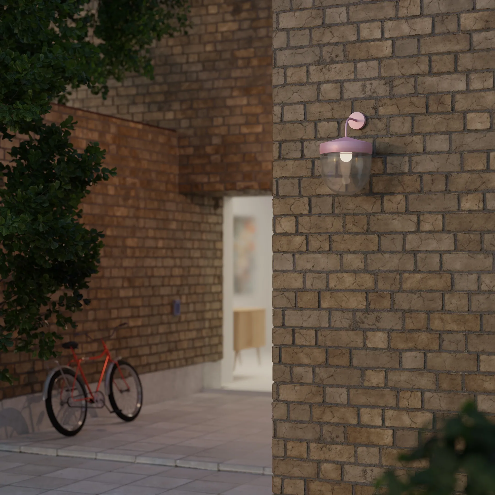 Pan 壁灯 clear 30 cm, 粉色 Noon