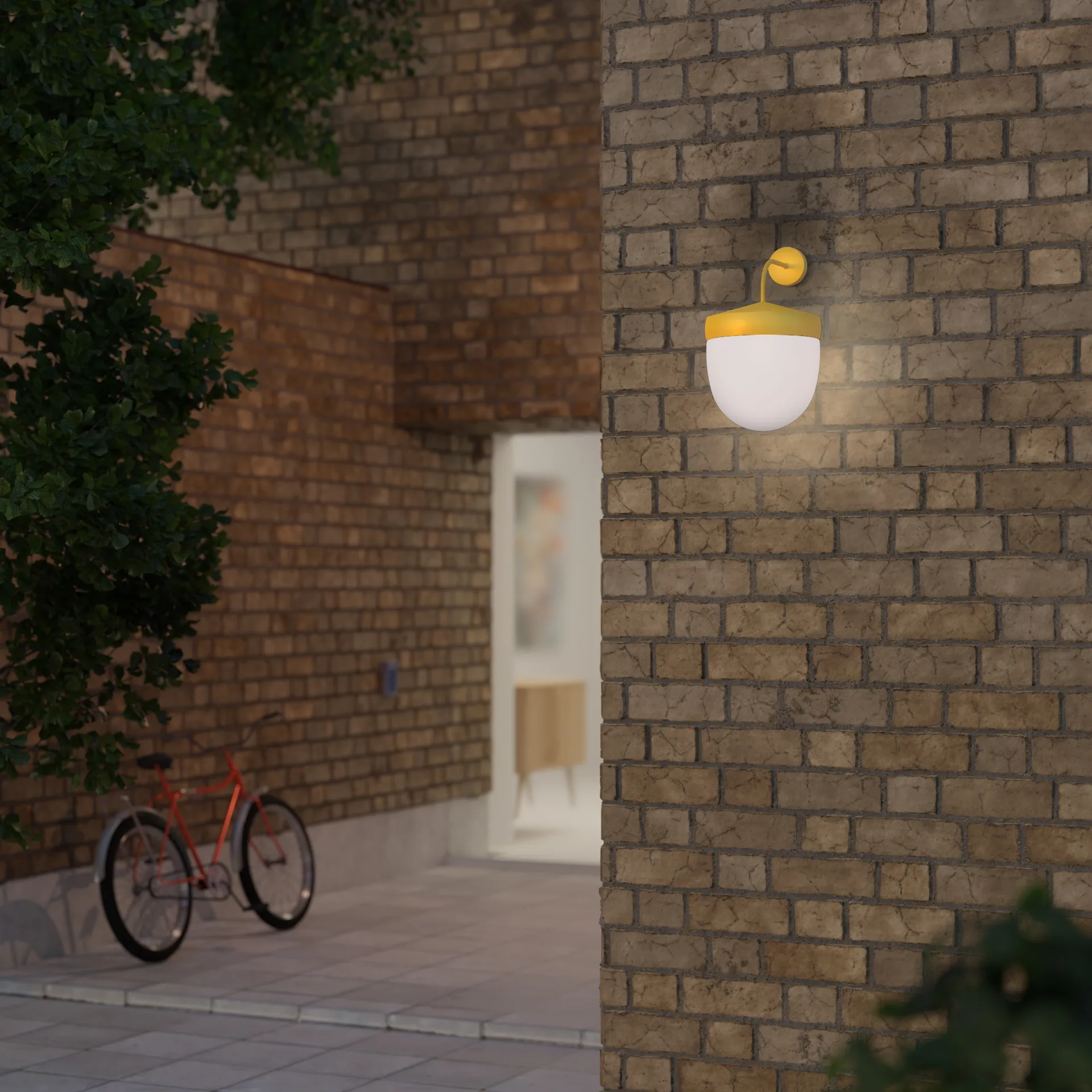 Pan 壁灯 frosted 30 cm, 金黄色 Noon