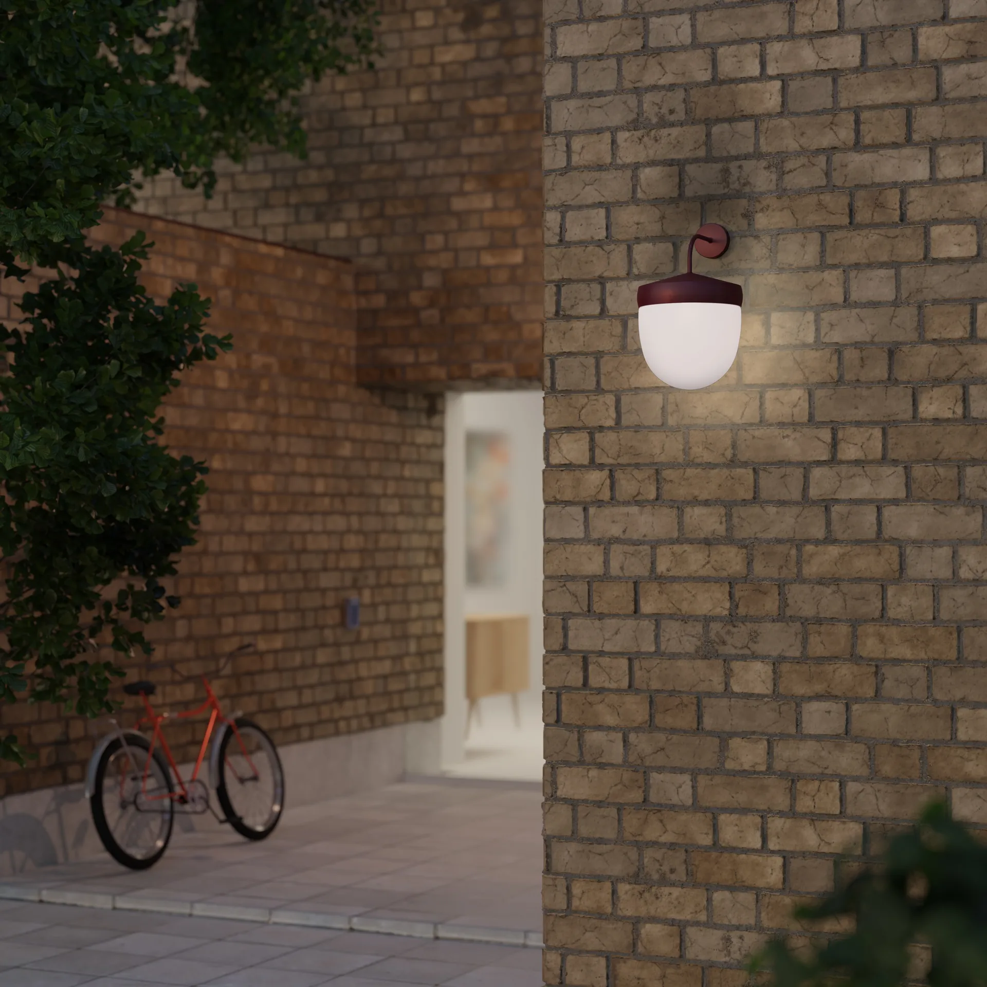 Pan 壁灯 frosted 30 cm, 波尔多红 Noon