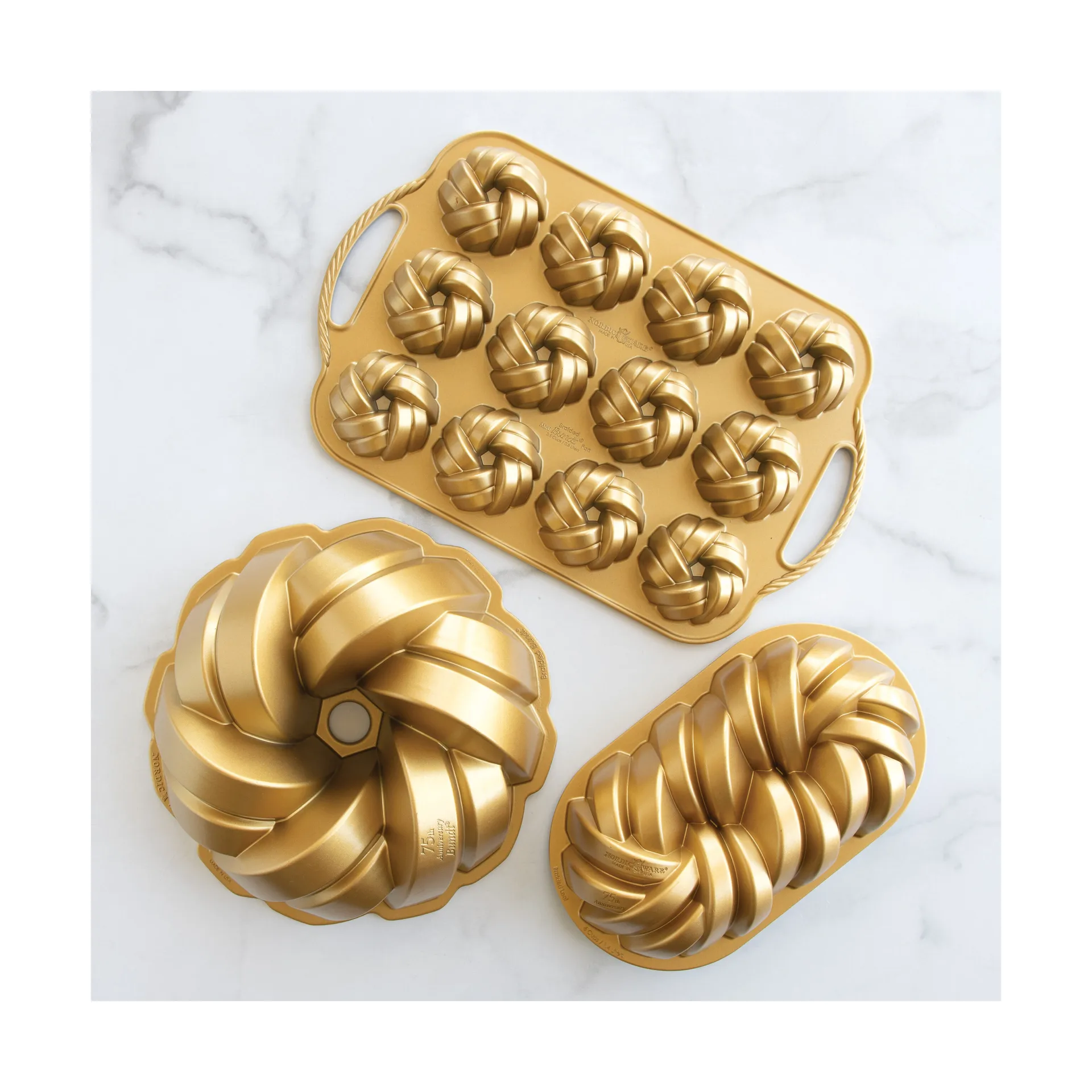 Nordic Ware 编纹面包烤盘 1.4升, 金色 Nordic Ware