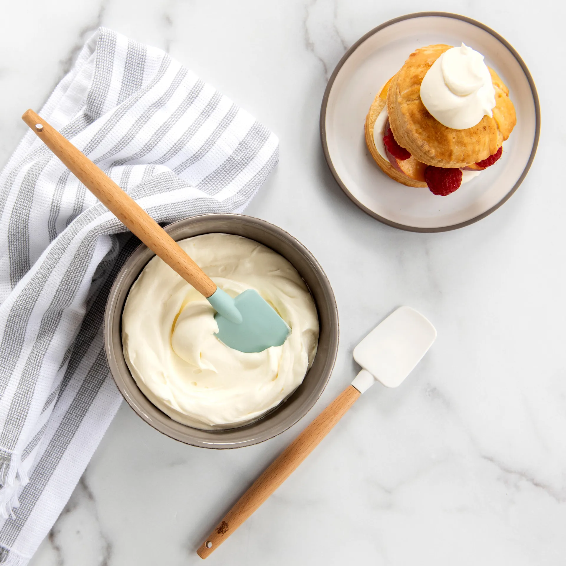 Nordic Ware 山毛榉木迷你锅铲 2件装, 白色_蓝色 Nordic Ware