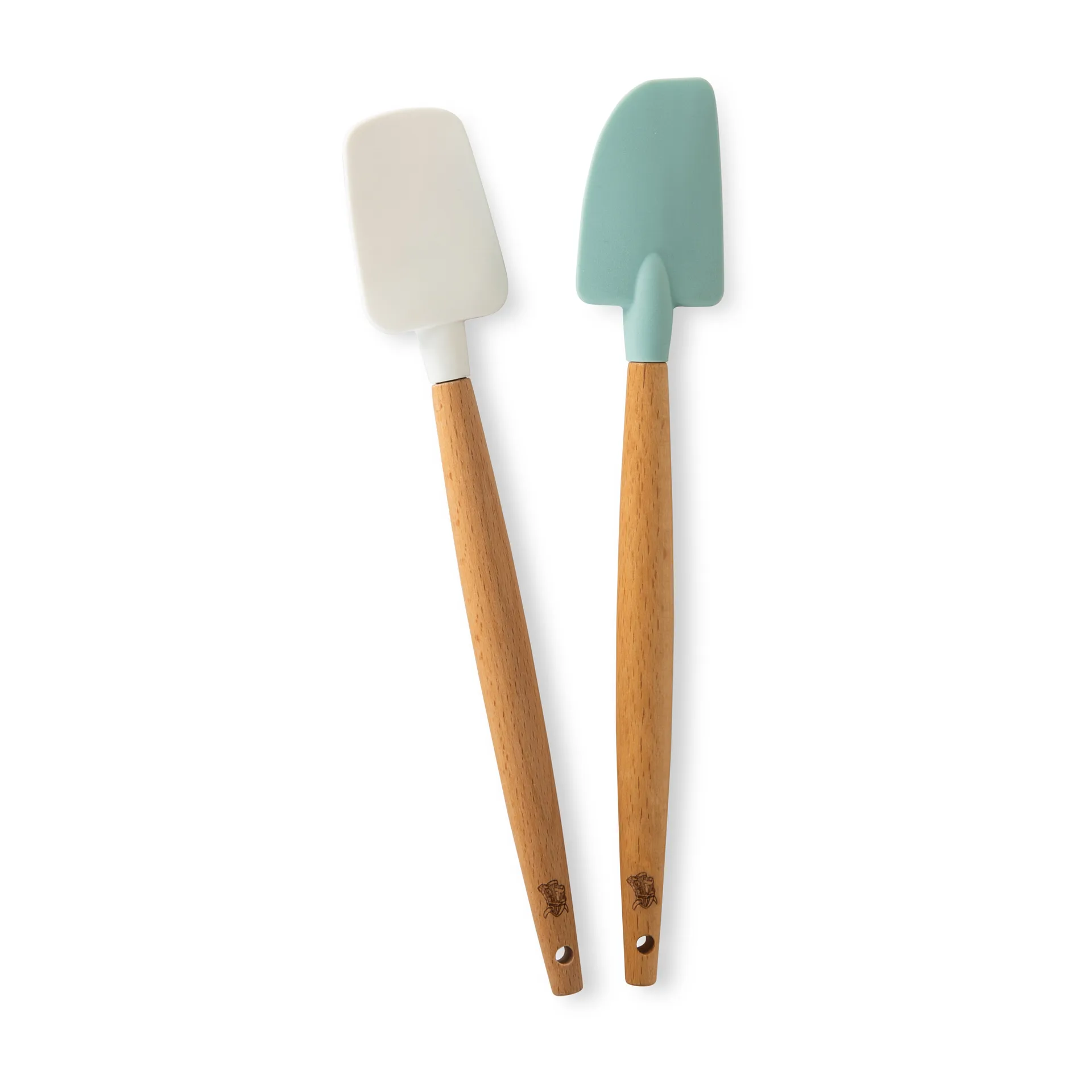 Nordic Ware mini spatular beech wood 两件套装, 白色.蓝色 Nordic Ware