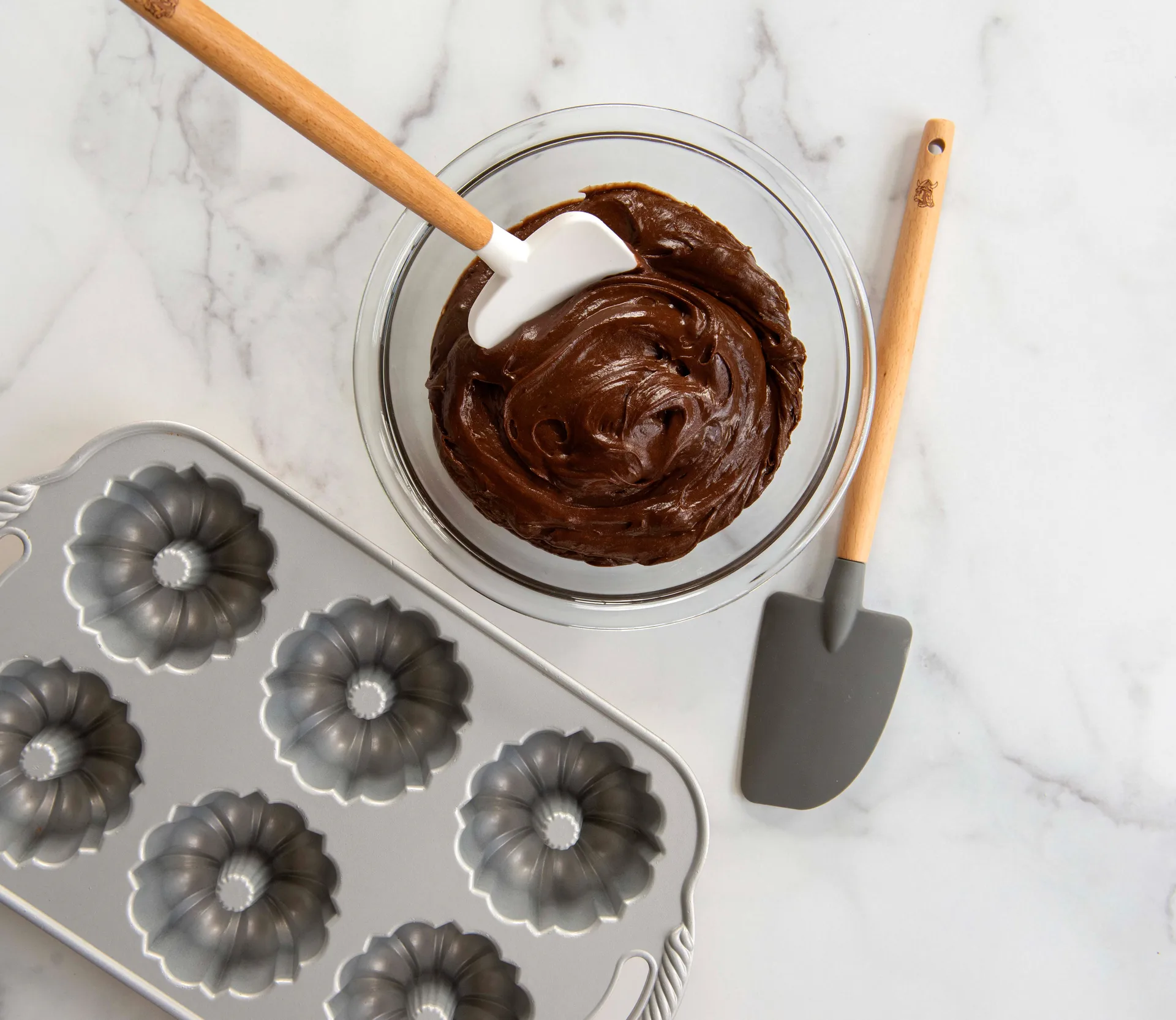 Nordic Ware spatular beech wood 两件套装, 黑色.白色 Nordic Ware