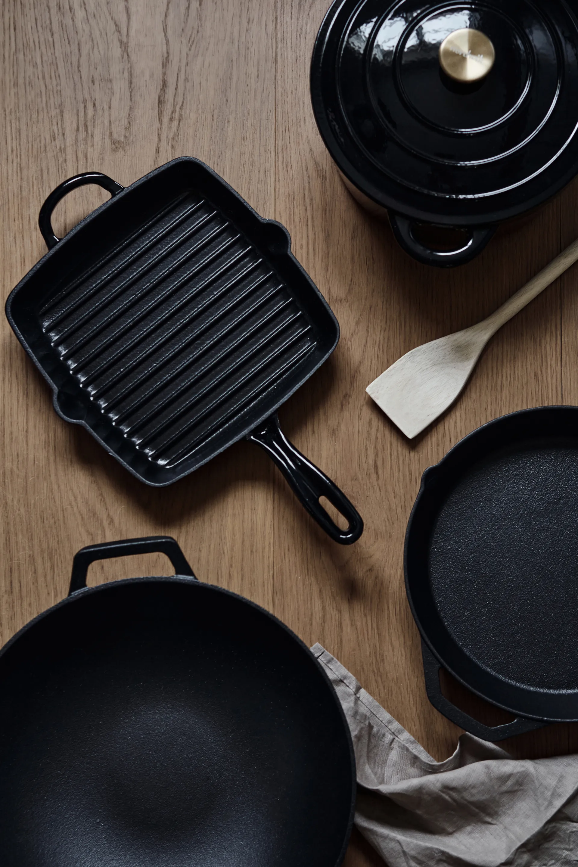 Grill pan 25x25 cm, Cast iron-黑色 Nordwik