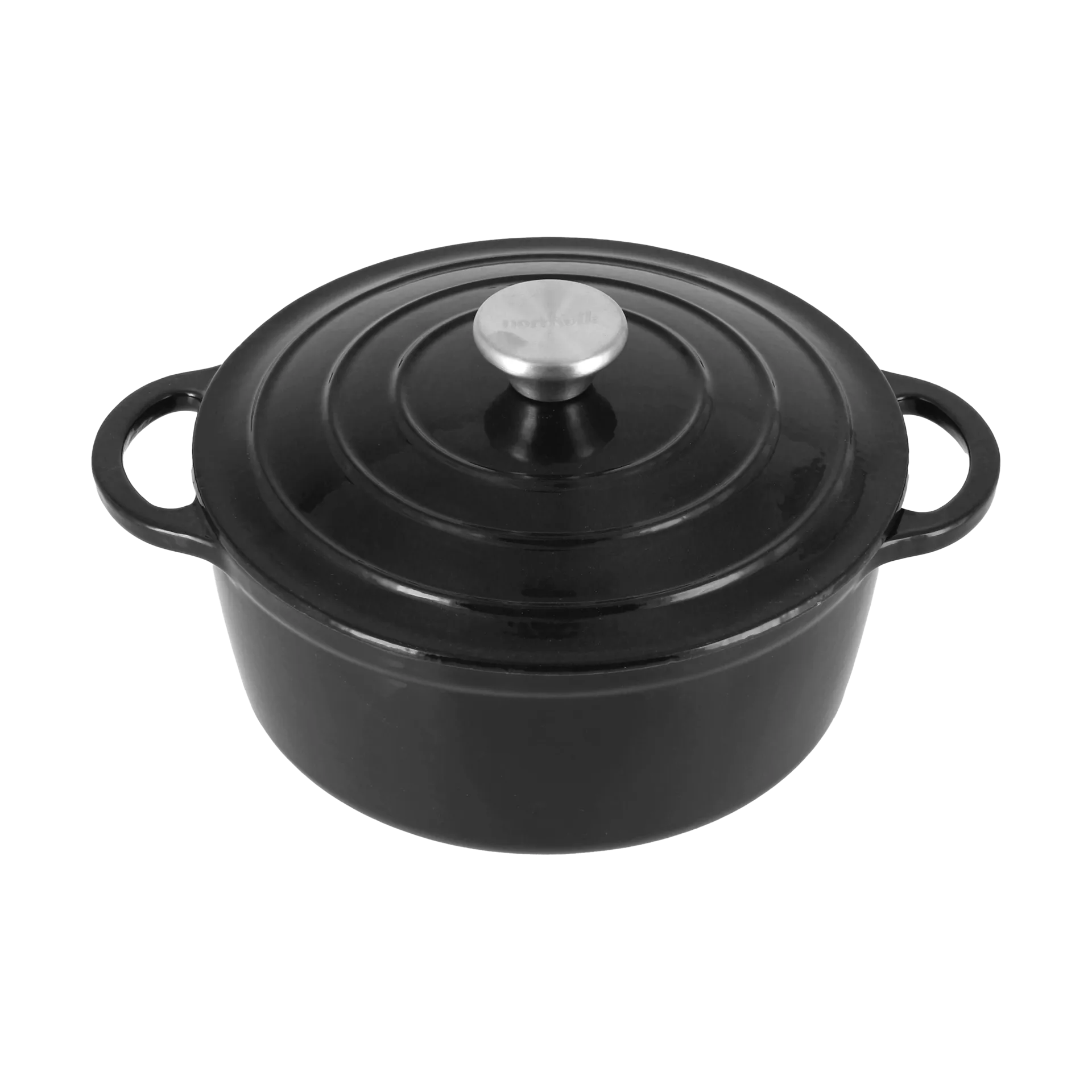 Nordwik 珐琅锅 黑色_22cm_2.5L, 黑色 Nordwik