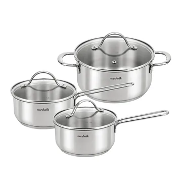 Nordwik锅具套装带玻璃盖 - 3件装 - Nordwik