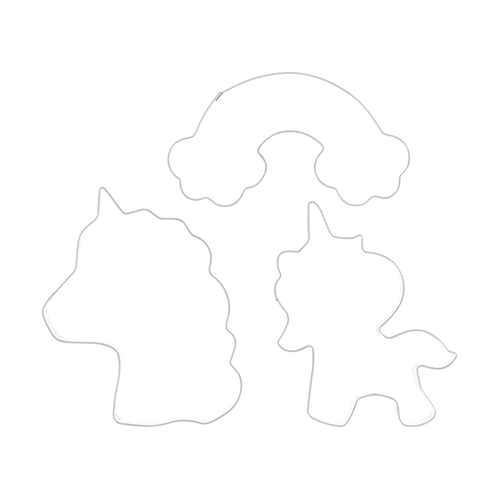 Nordwik gingerbread cutter unicorn 3-piece 套装 - 不锈钢 - Nordwik