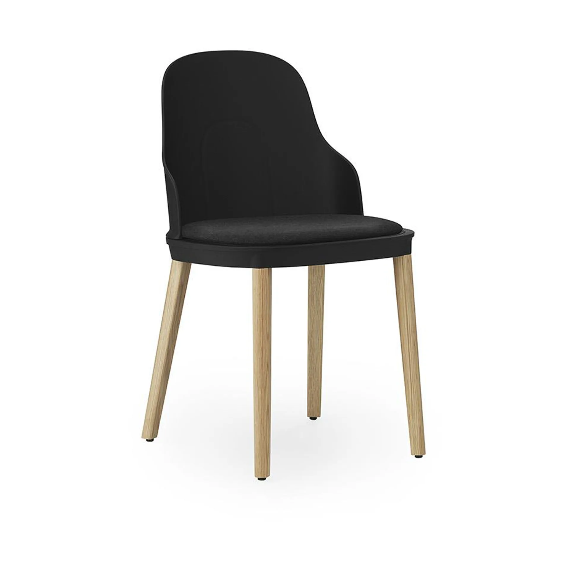 Allez 椅子 with 靠枕|靠垫 和 oak legs, 黑色 Normann Copenhagen