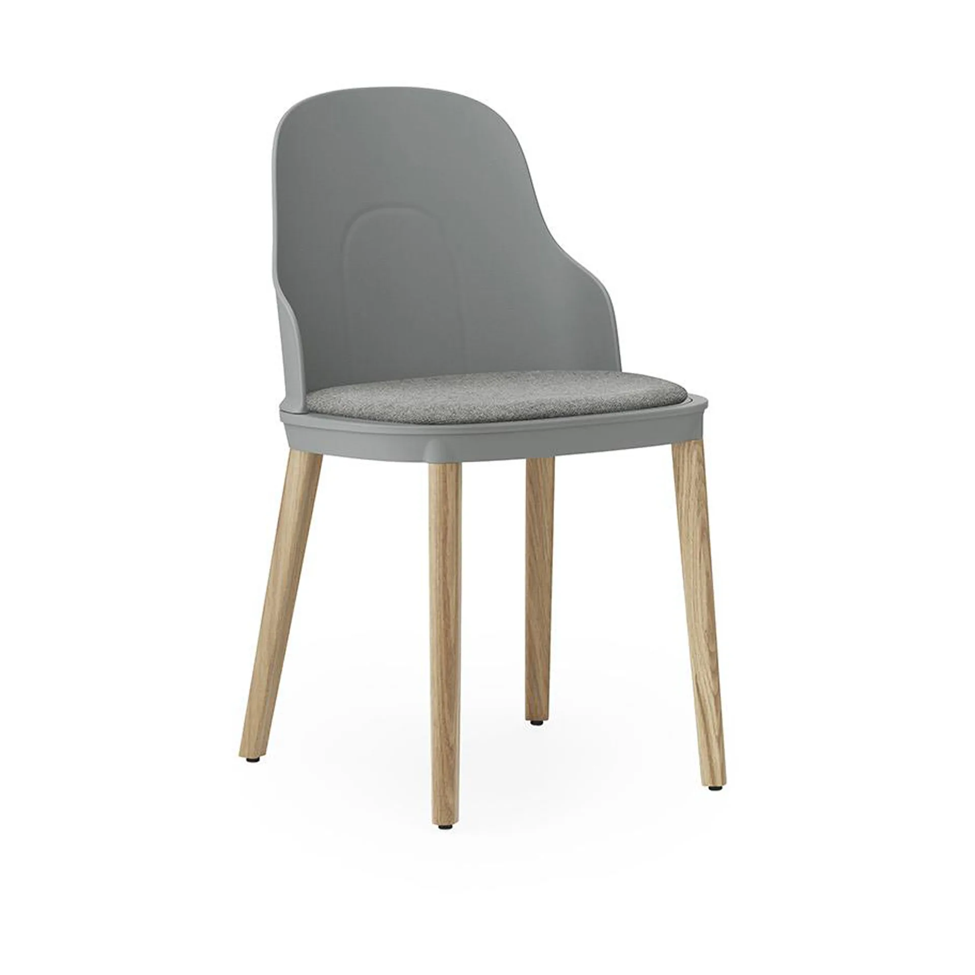Allez 椅子 with 靠枕|靠垫 和 oak legs, 灰色 Normann Copenhagen