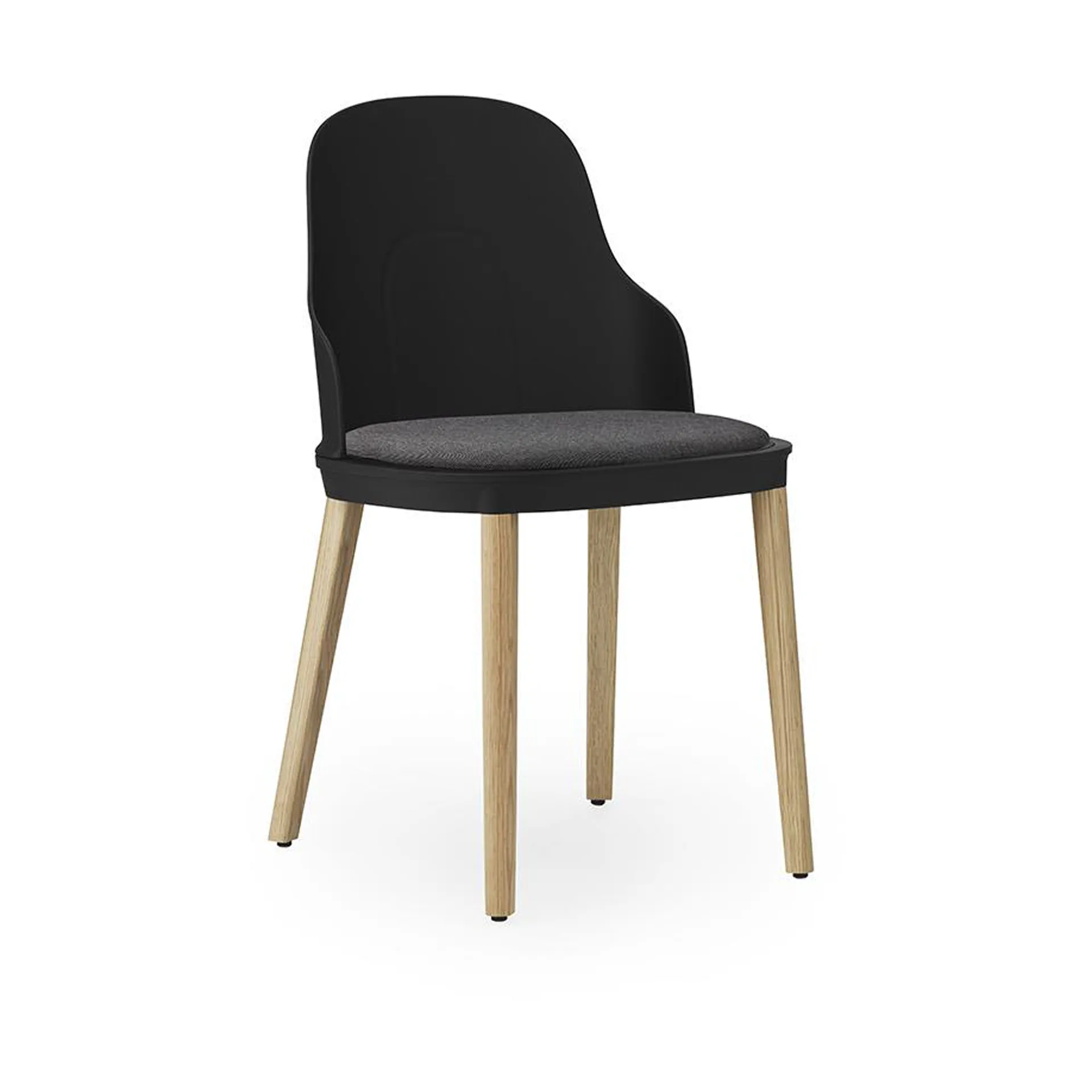 Allez 椅子 with 靠枕|靠垫 和 oak legs, 黑色 Normann Copenhagen