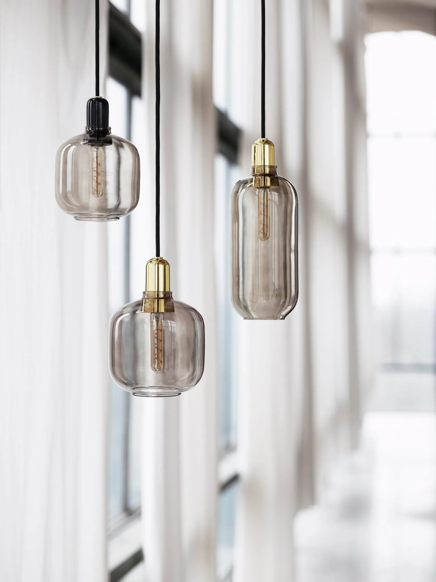 Amp灯小号, 灰色_黑色 Normann Copenhagen