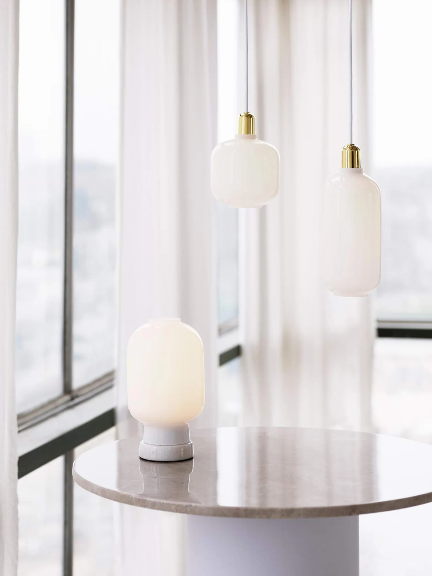 Amp灯小号, 白色_黄铜色 Normann Copenhagen