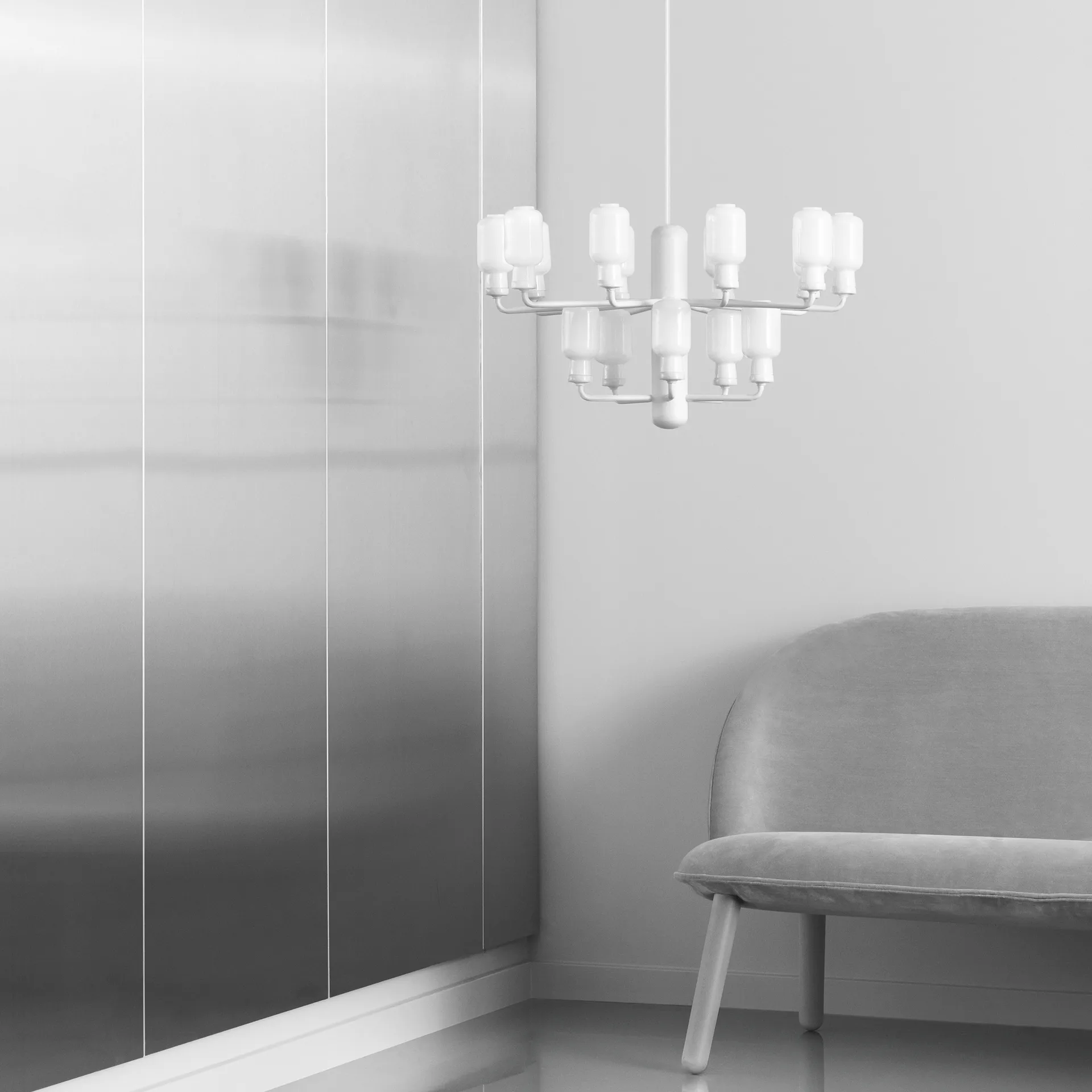 Amp 北欧简约风格枝形吊灯, 绿色配金色_大号 Normann Copenhagen