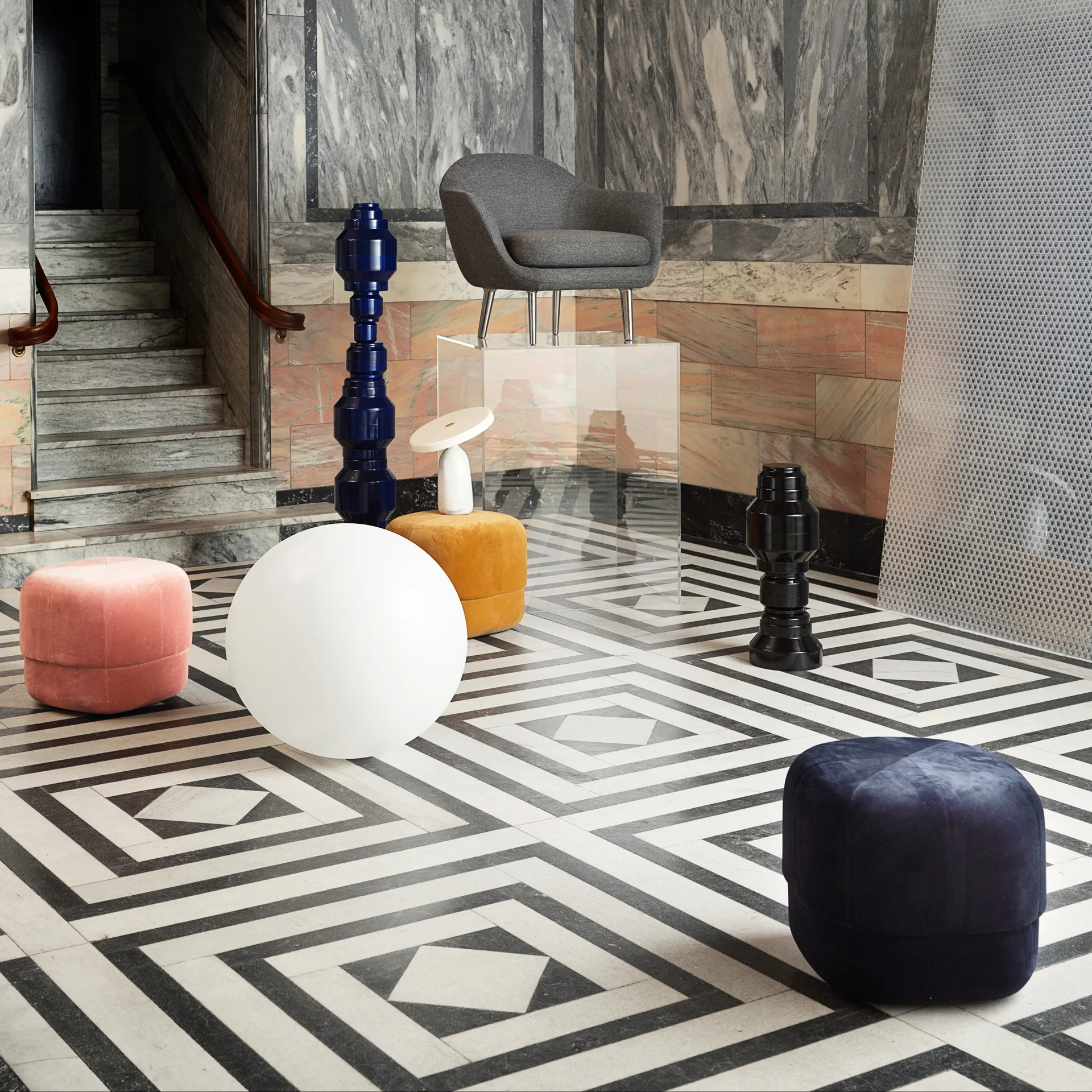 Circus 北欧简约设计坐墩, 深蓝色 Normann Copenhagen