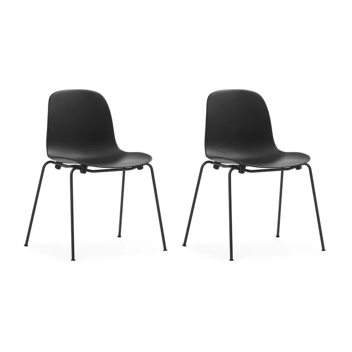 Form 可堆叠的椅子，2条黑腿，黑色 - Normann Copenhagen