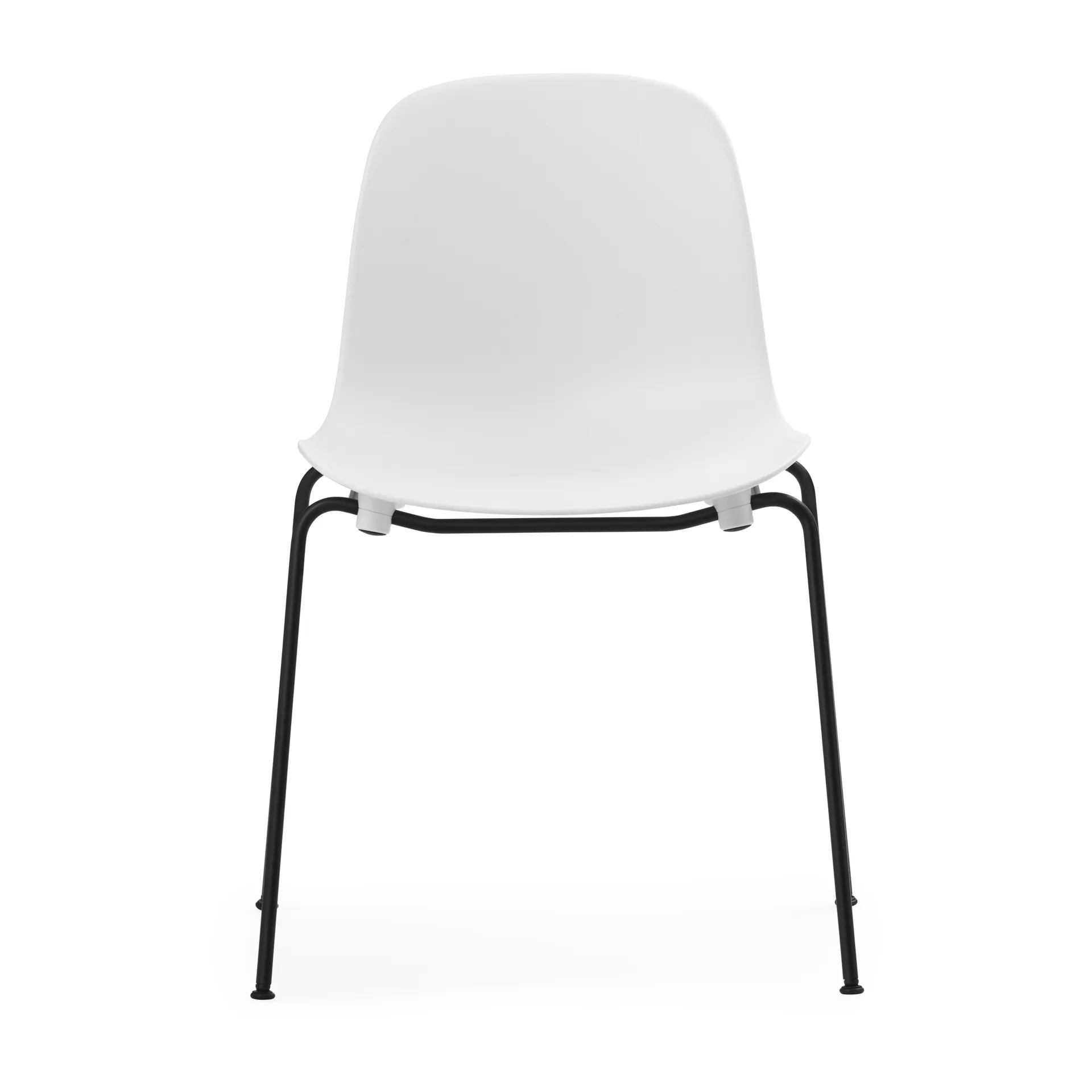 Form 可堆叠的椅子，2条黑腿，白色 Normann Copenhagen