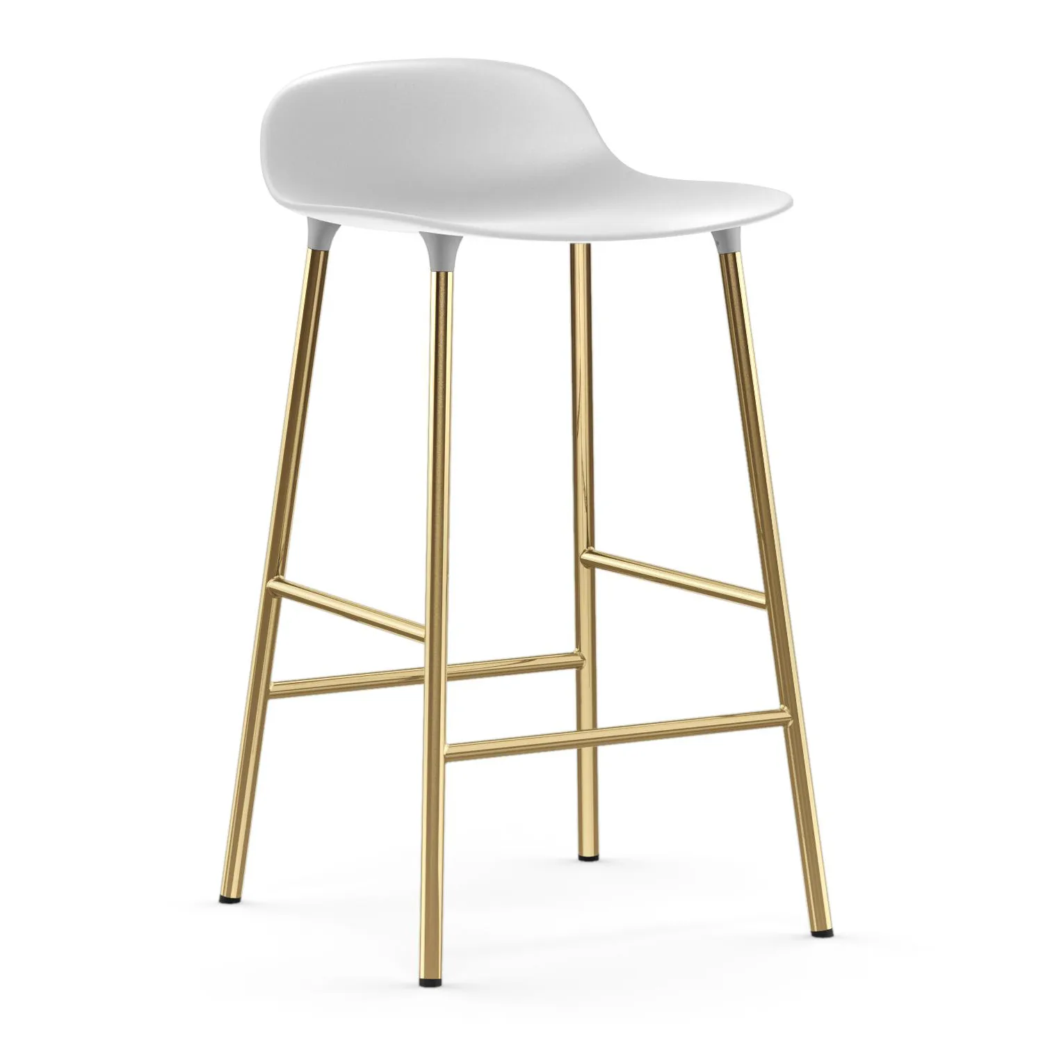 Form 吧台椅 青铜色椅腿65cm, 白色 Normann Copenhagen