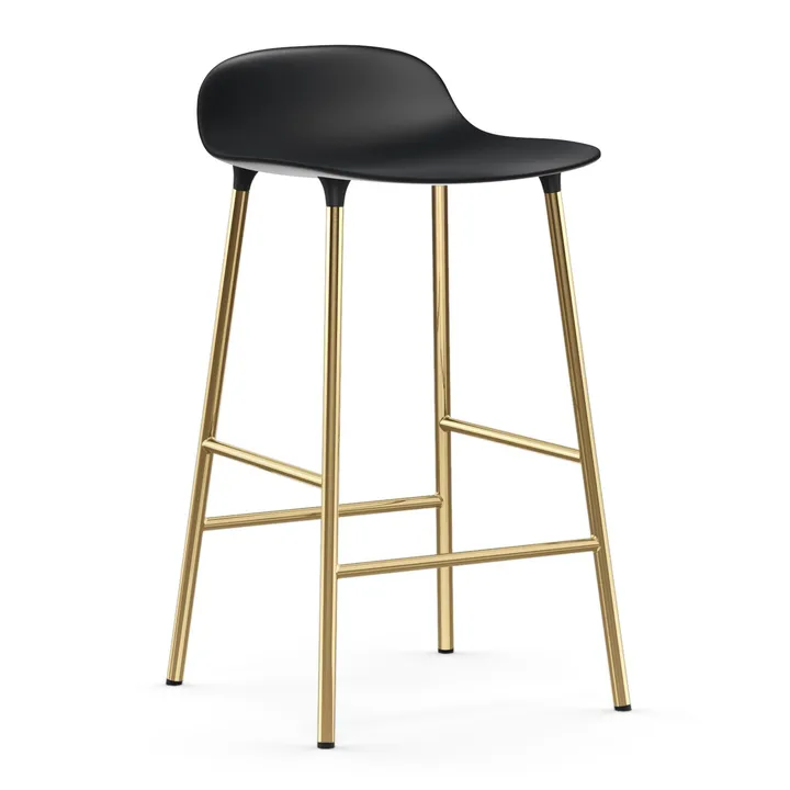 Form 吧台椅 青铜色椅腿65cm - 黑色 - Normann Copenhagen