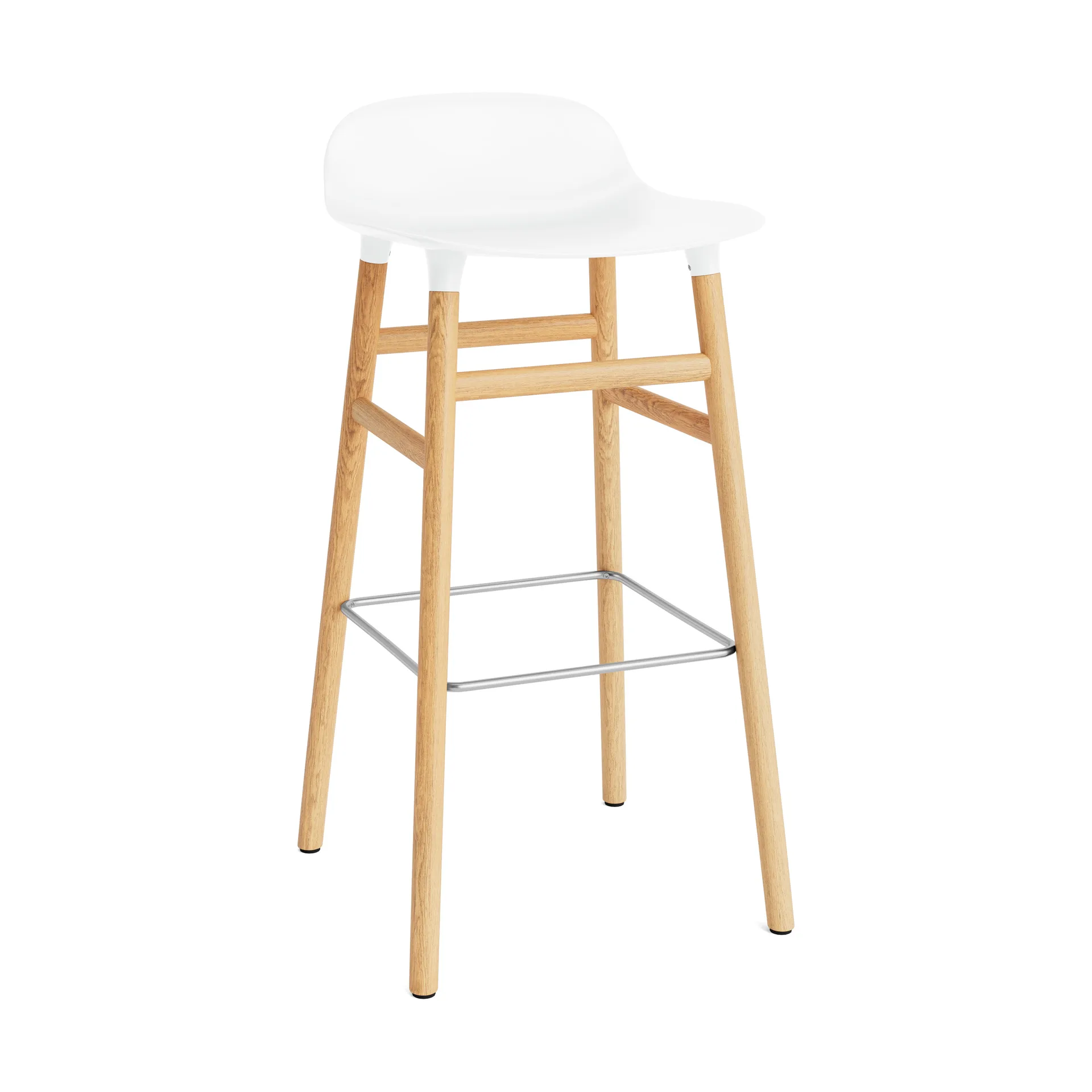 Form 吧台椅 橡木腿75cm, 白色 Normann Copenhagen