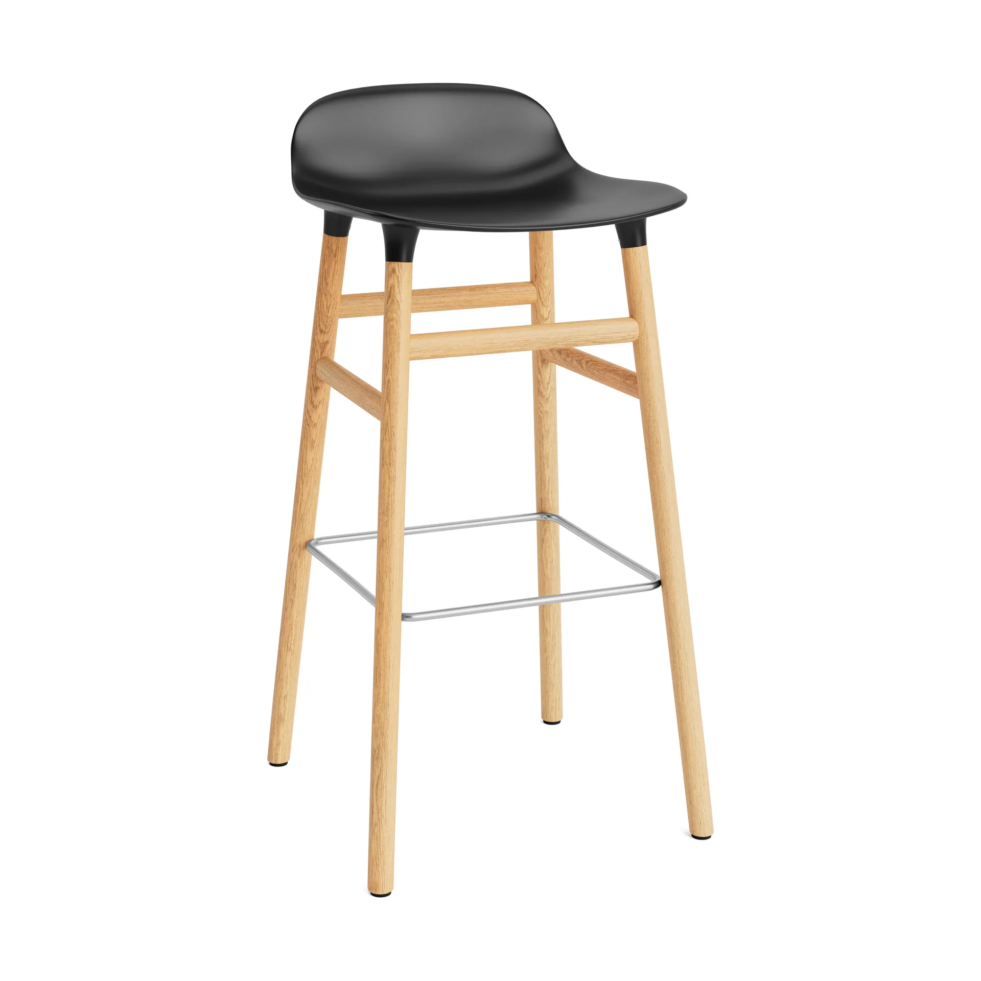 Form 吧台椅 橡木腿75cm, 黑色 Normann Copenhagen