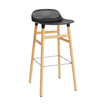 Form 吧台椅 橡木腿75cm - 黑色 - Normann Copenhagen