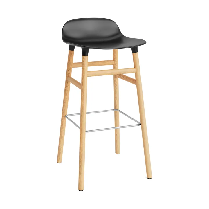 Form 吧台椅 橡木腿75cm - 黑色 - Normann Copenhagen