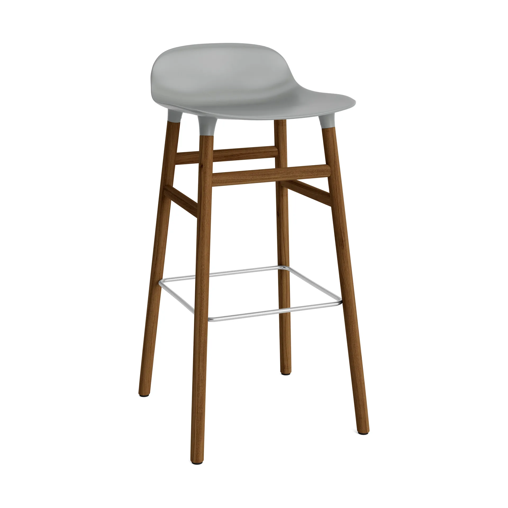 Form 吧台椅 胡桃木腿75cm, 灰色 Normann Copenhagen