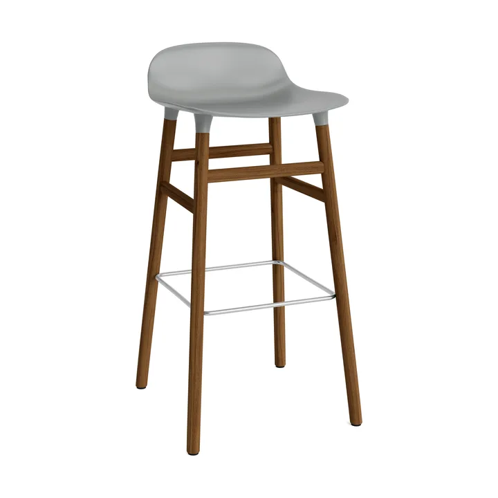 Form 吧台椅 胡桃木腿75cm - 灰色 - Normann Copenhagen