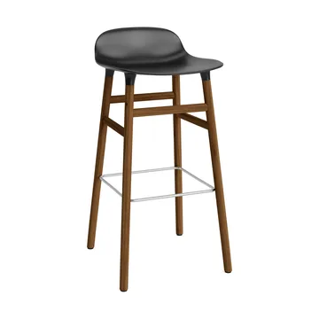 Form 吧台椅 胡桃木腿75cm - 黑色 - Normann Copenhagen
