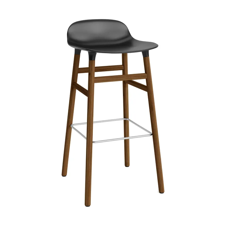 Form 吧台椅 胡桃木腿75cm - 黑色 - Normann Copenhagen