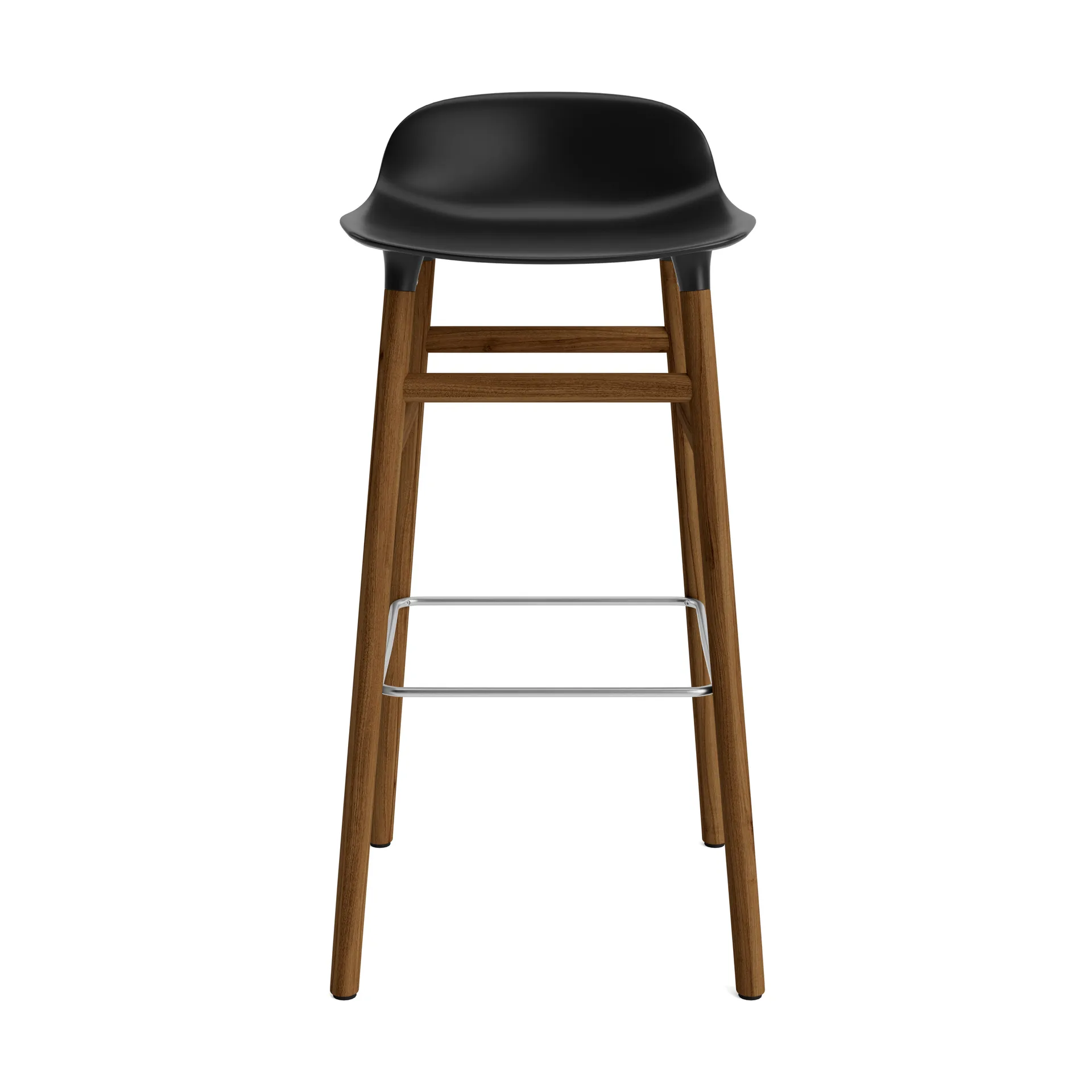 Form 吧台椅 胡桃木腿75cm, 黑色 Normann Copenhagen
