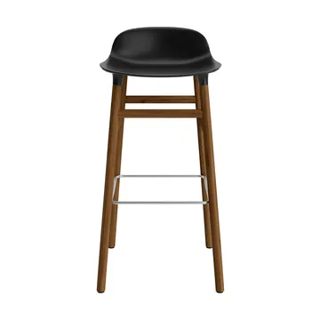 Form 吧台椅 胡桃木腿75cm - 黑色 - Normann Copenhagen