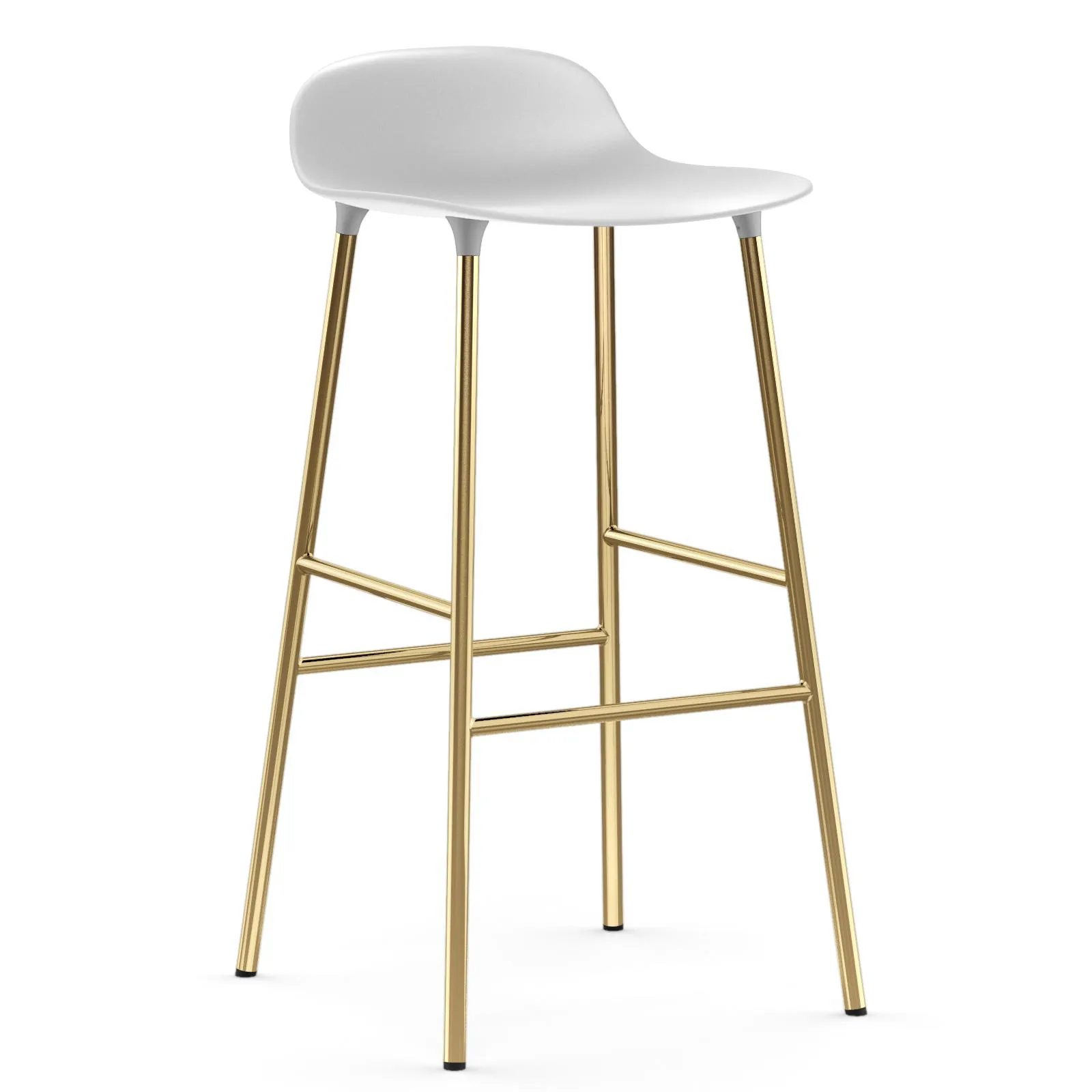 Form 吧台椅 青铜色椅腿75cm, 白色 Normann Copenhagen