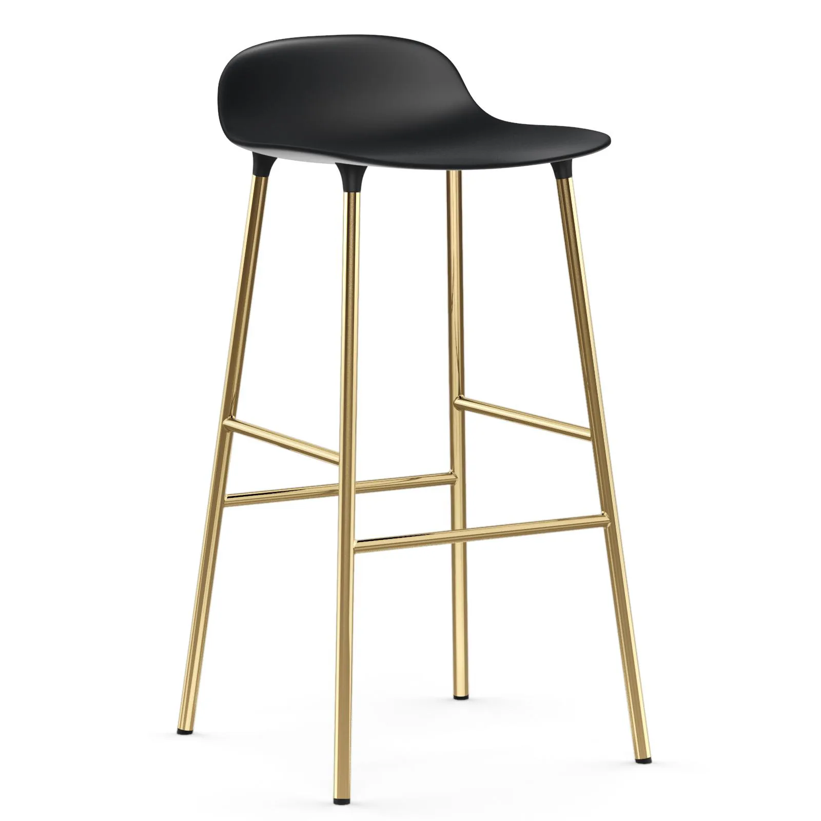Form 吧台椅 青铜色椅腿75cm, 黑色 Normann Copenhagen