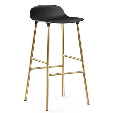 Form 吧台椅 青铜色椅腿75cm - 黑色 - Normann Copenhagen