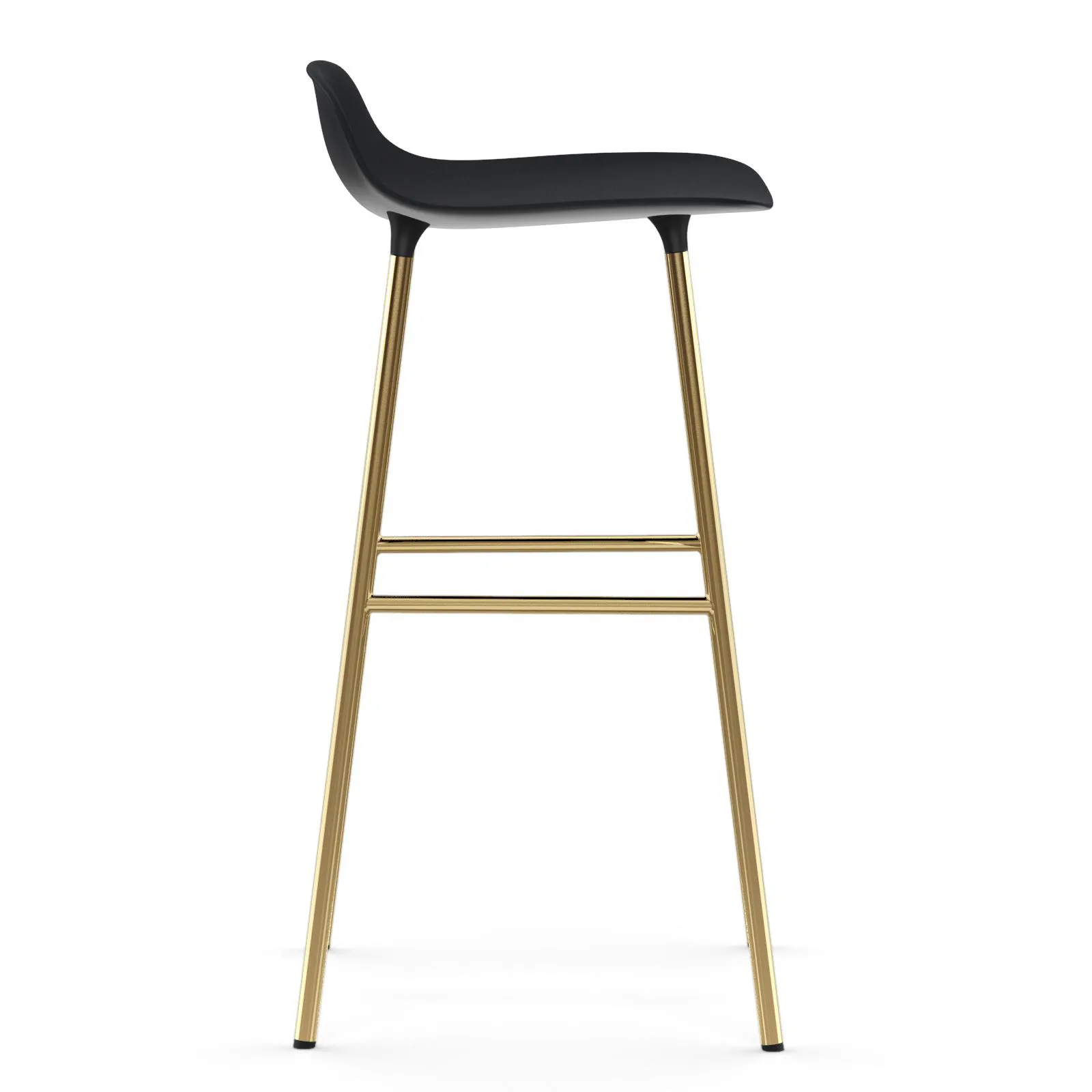 Form 吧台椅 青铜色椅腿75cm, 黑色 Normann Copenhagen