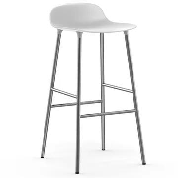 Form 吧台椅 镀铬椅腿75cm - 白色 - Normann Copenhagen