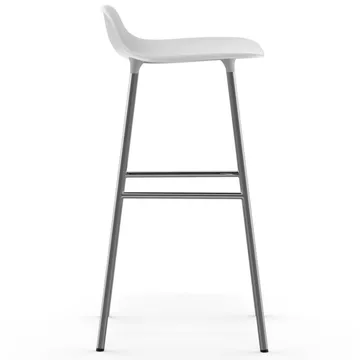 Form 吧台椅 镀铬椅腿75cm - 白色 - Normann Copenhagen