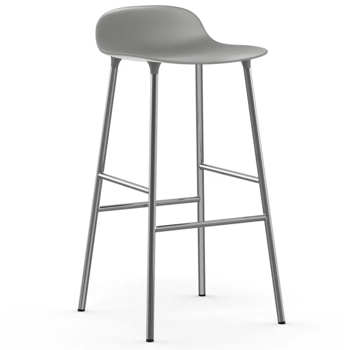 Form 吧台椅 镀铬椅腿75cm - 灰色 - Normann Copenhagen
