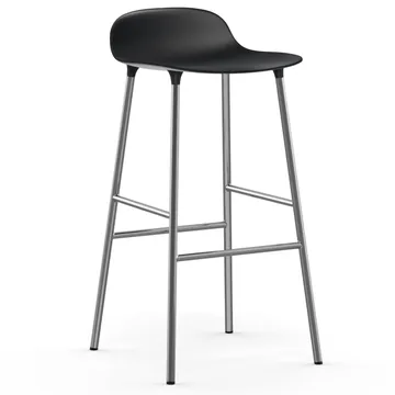 Form 吧台椅 镀铬椅腿75cm - 黑色 - Normann Copenhagen