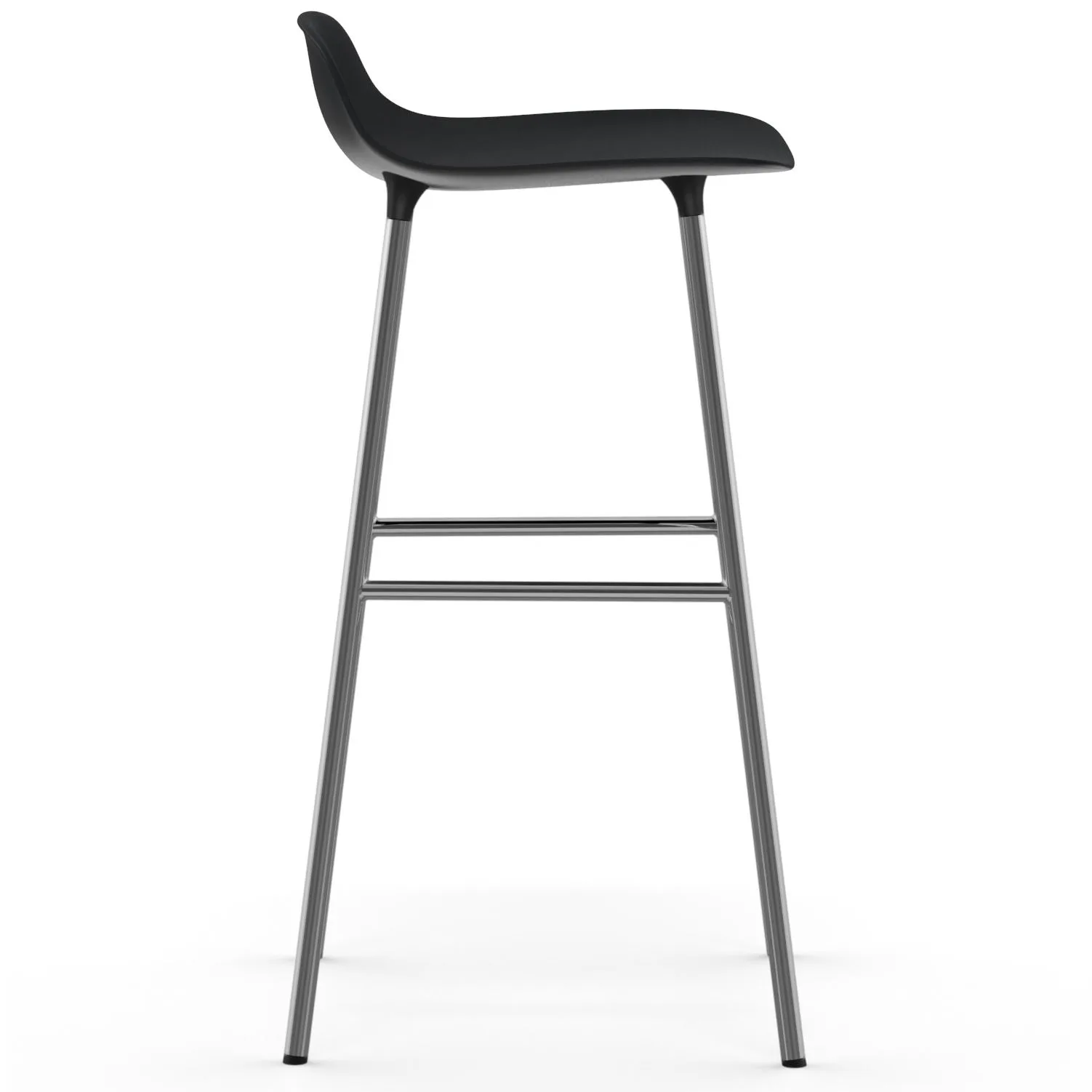 Form 吧台椅 镀铬椅腿75cm, 黑色 Normann Copenhagen