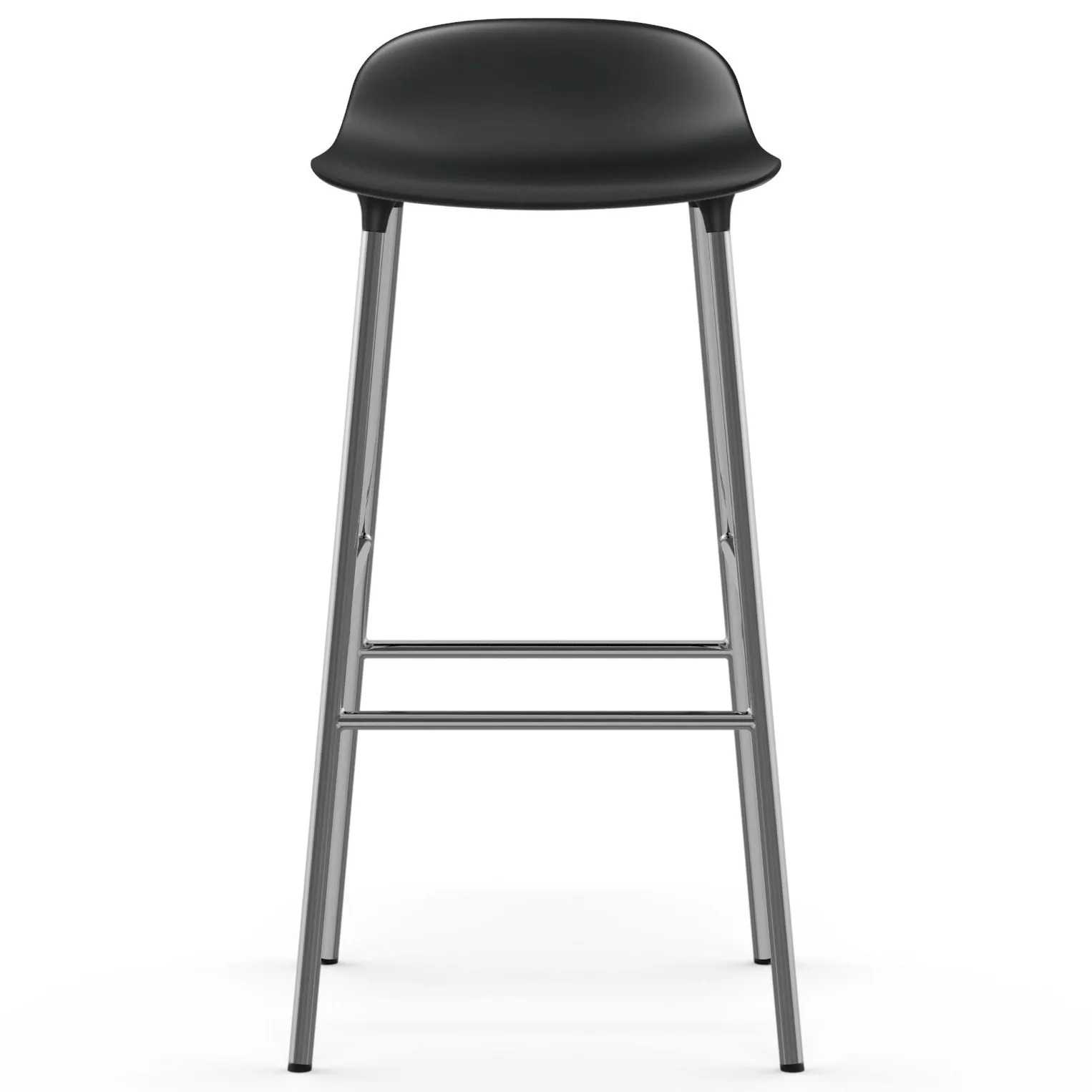 Form 吧台椅 镀铬椅腿75cm, 黑色 Normann Copenhagen