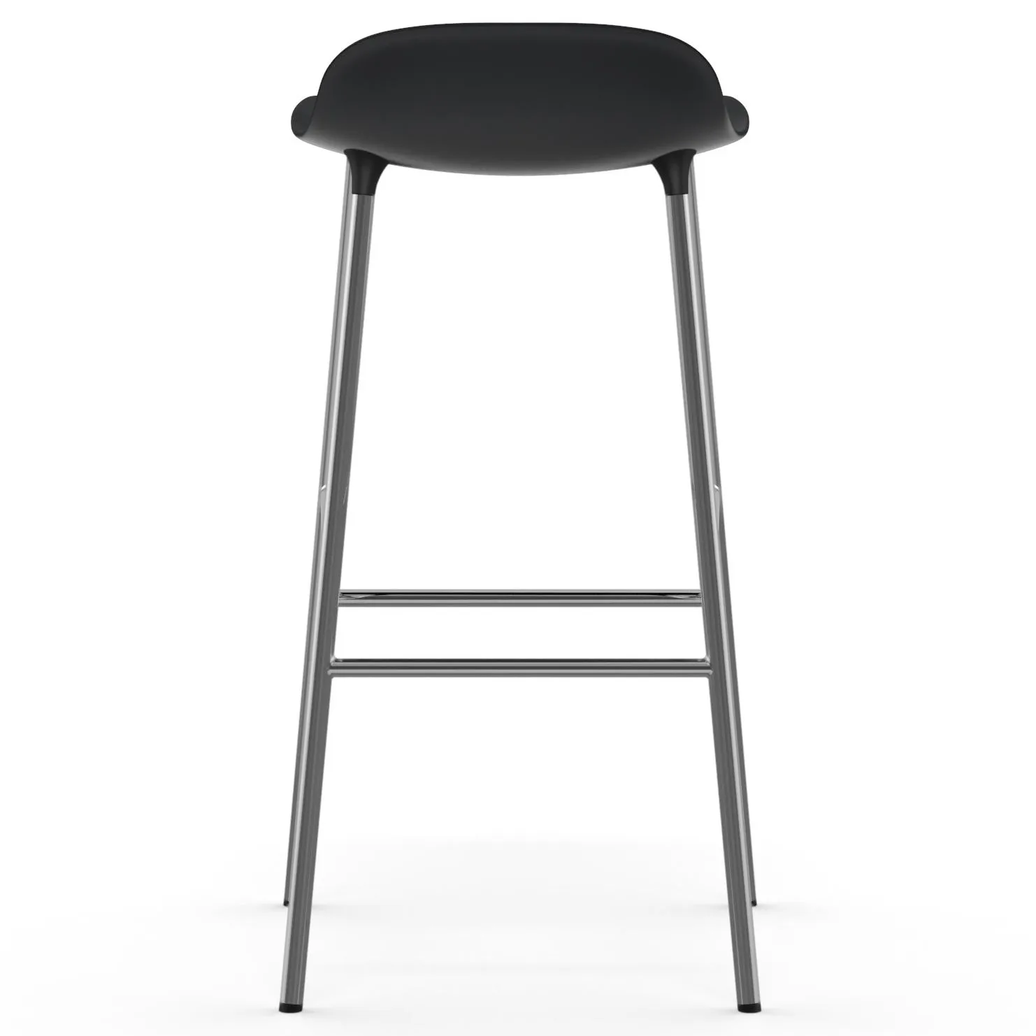 Form 吧台椅 镀铬椅腿75cm, 黑色 Normann Copenhagen